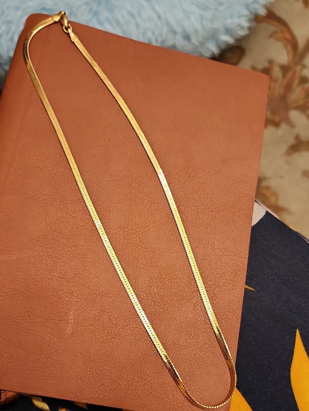 14k Gold Herringbone Chain Necklace